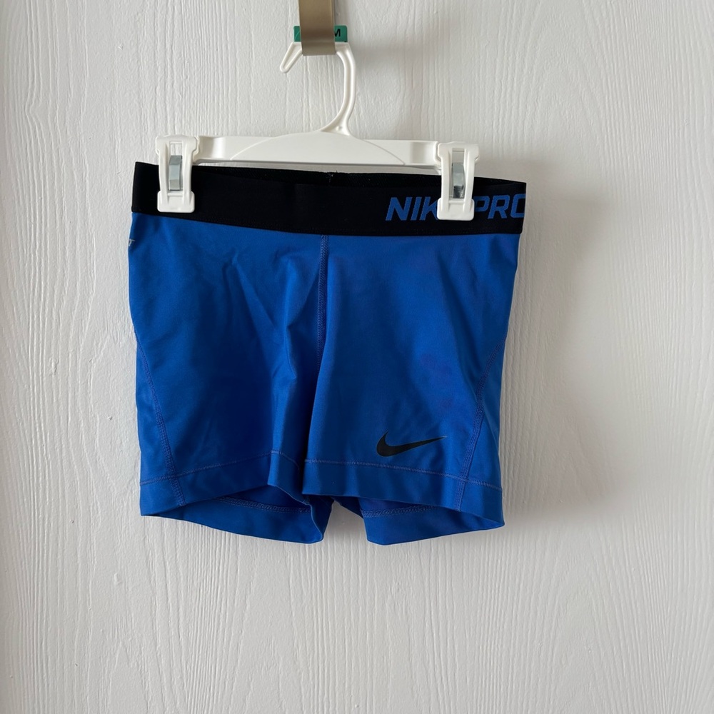Nike Blue and Black Pro Shorts